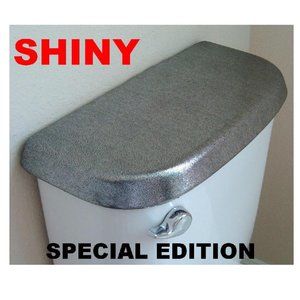 Shiny Fabric Lid Cover toilet TANK HandMade USA - Platinum